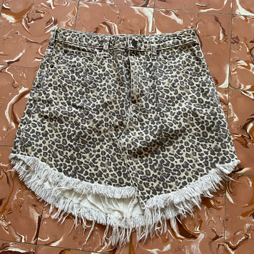 We The Free Cheetah Fringe Skirt